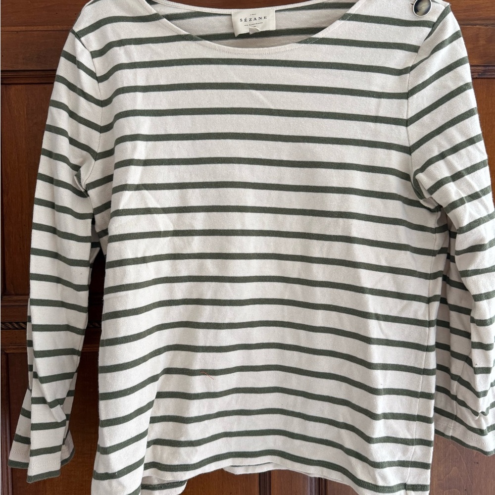 Sezane MARINIÈRE COLETTE Striped Long Sleeve Top